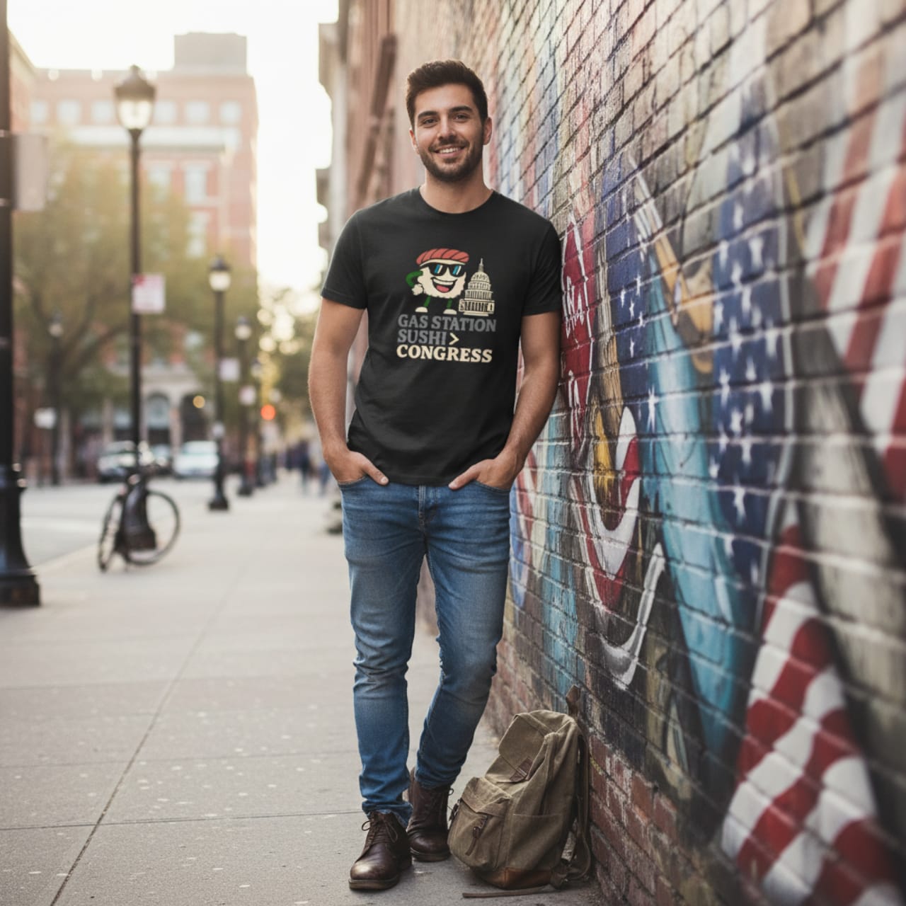 T-Shirt Black / S Gas Station Sushi > Congress — Funny Government Anti-Establishment Tee