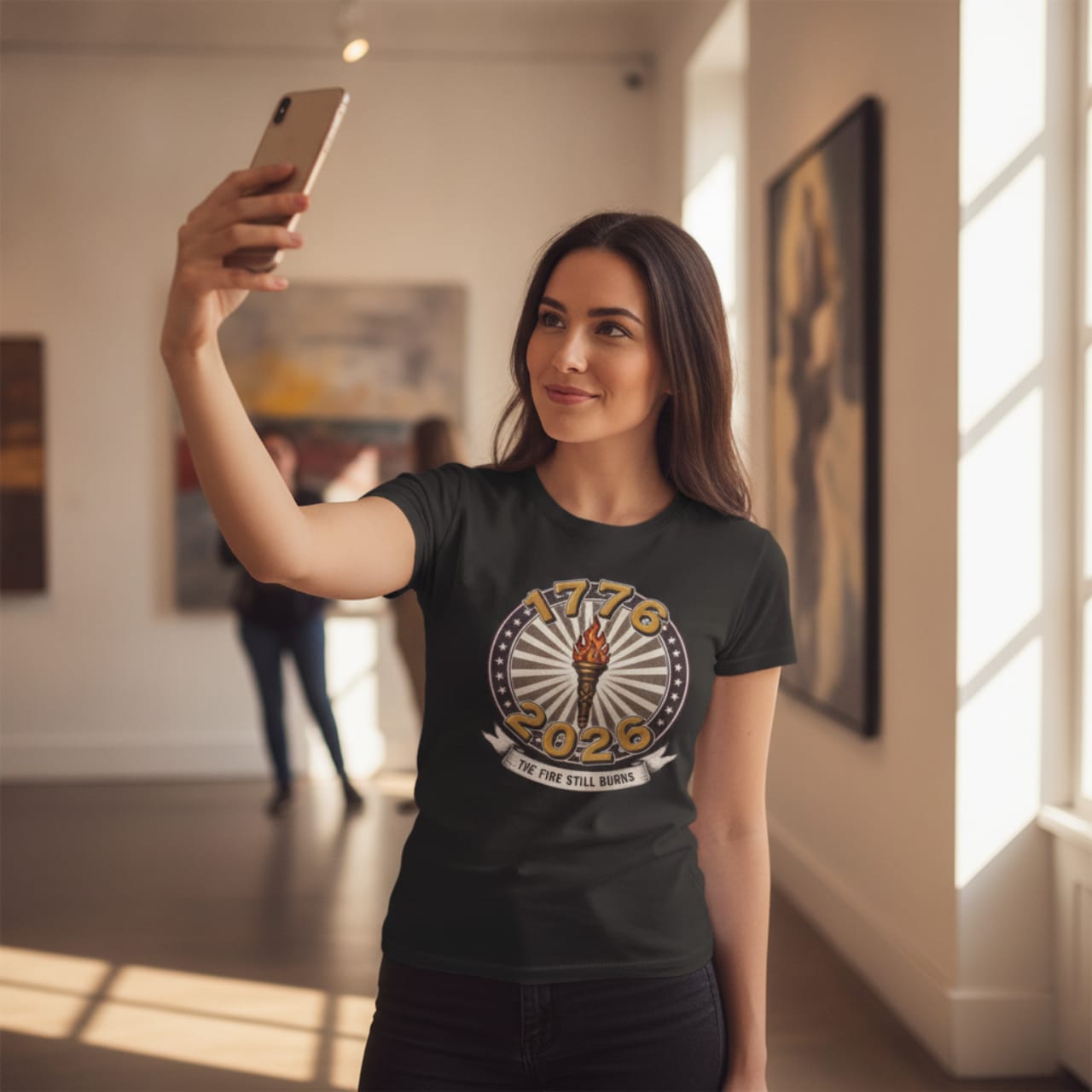 T-Shirt Black / S The Fire Still Burns — 1776–2026 Liberty Torch Tee