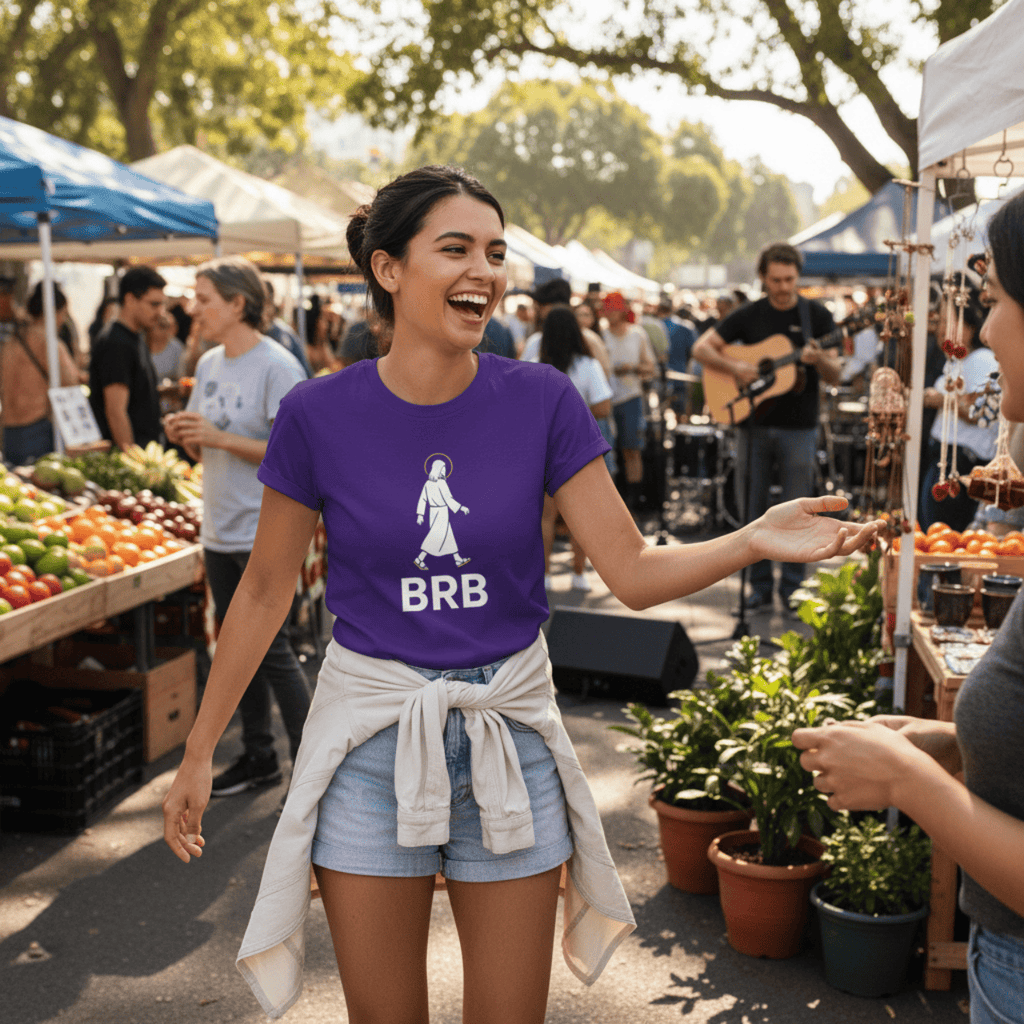 T-Shirt BRB Jesus | Funny Premium Christian T Shirt | Graphic Tee