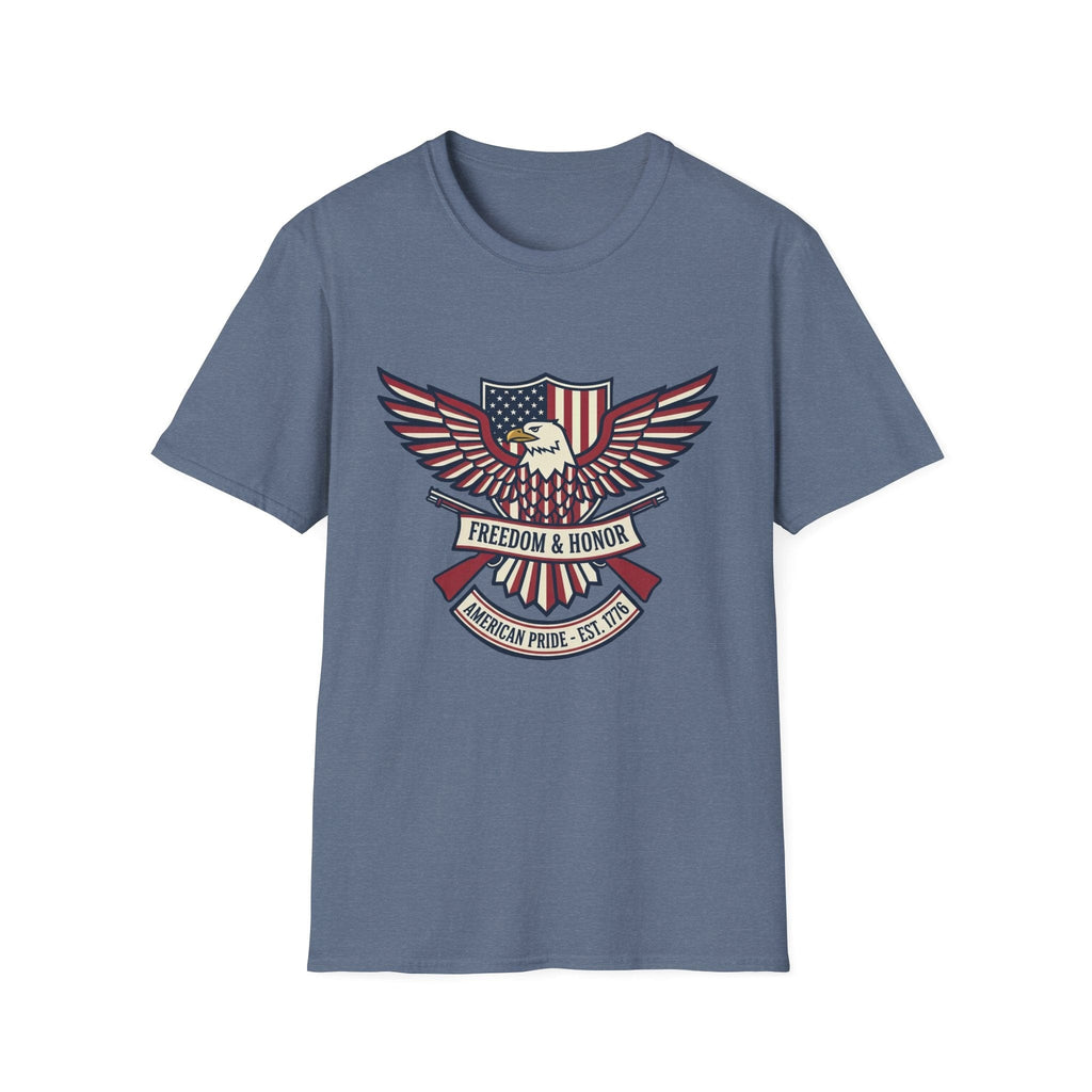 T-Shirt Freedom & Honor | American Pride Est 1776 | Softstyle Tee