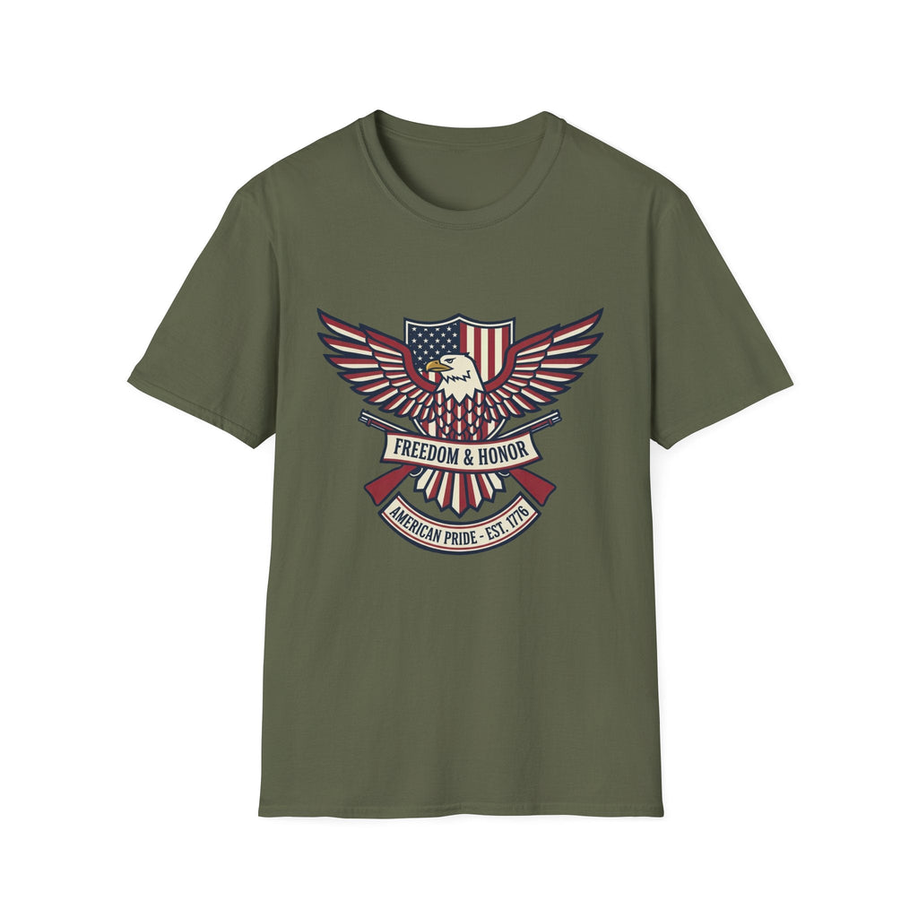 T-Shirt Freedom & Honor | American Pride Est 1776 | Softstyle Tee