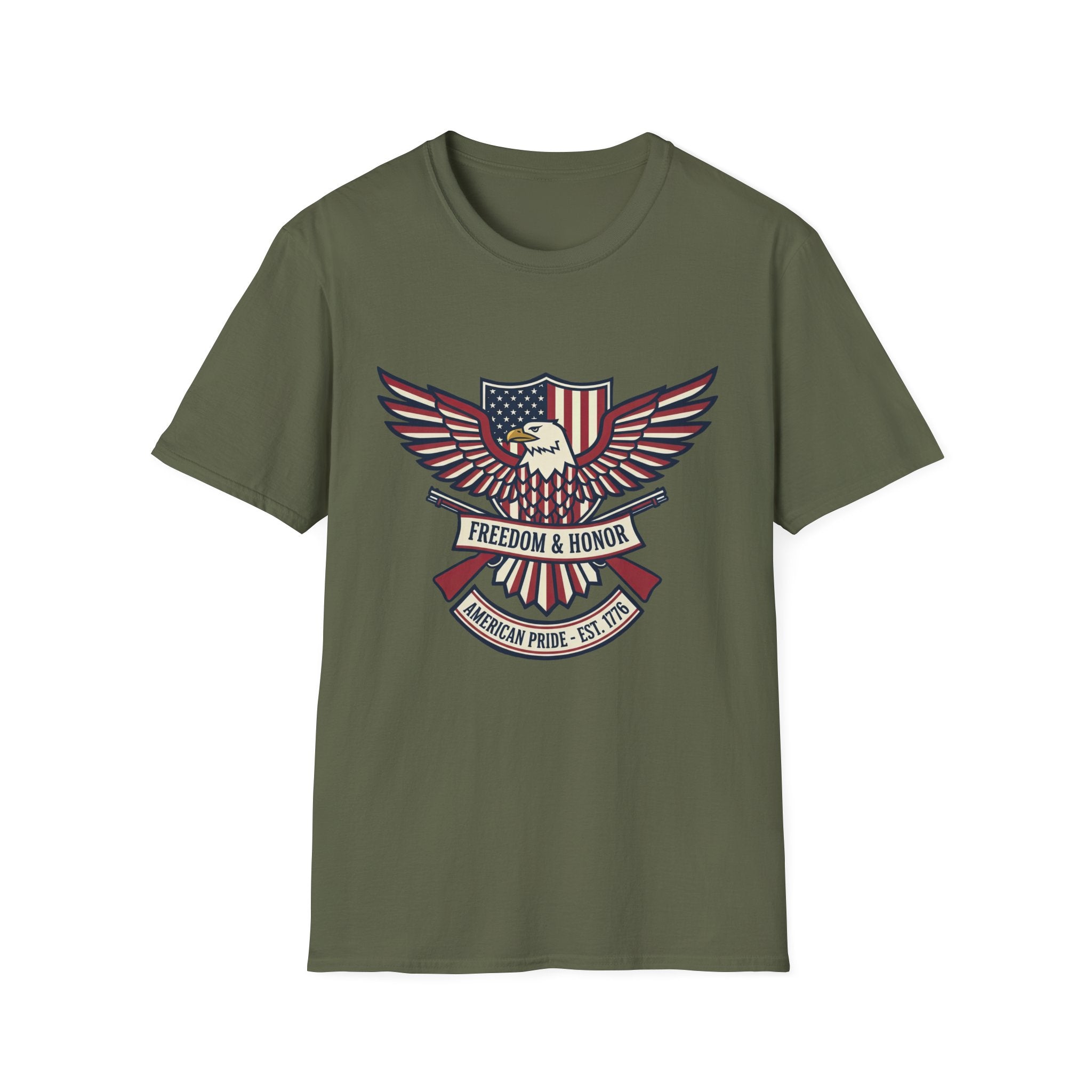 T-Shirt Freedom & Honor | American Pride Est 1776 | Softstyle Tee