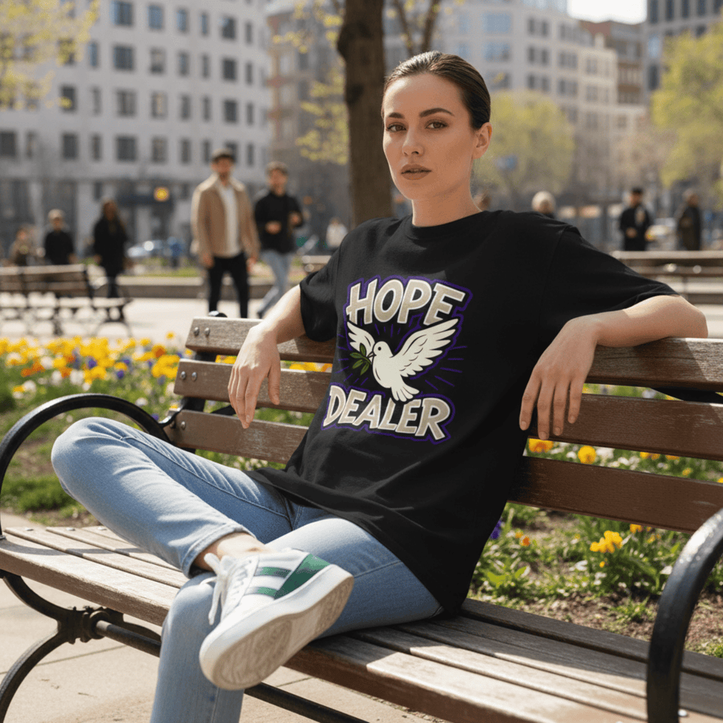 T-Shirt Hope Dealer | Witty Christian Dove T Shirt | Oversized Boxy Tee