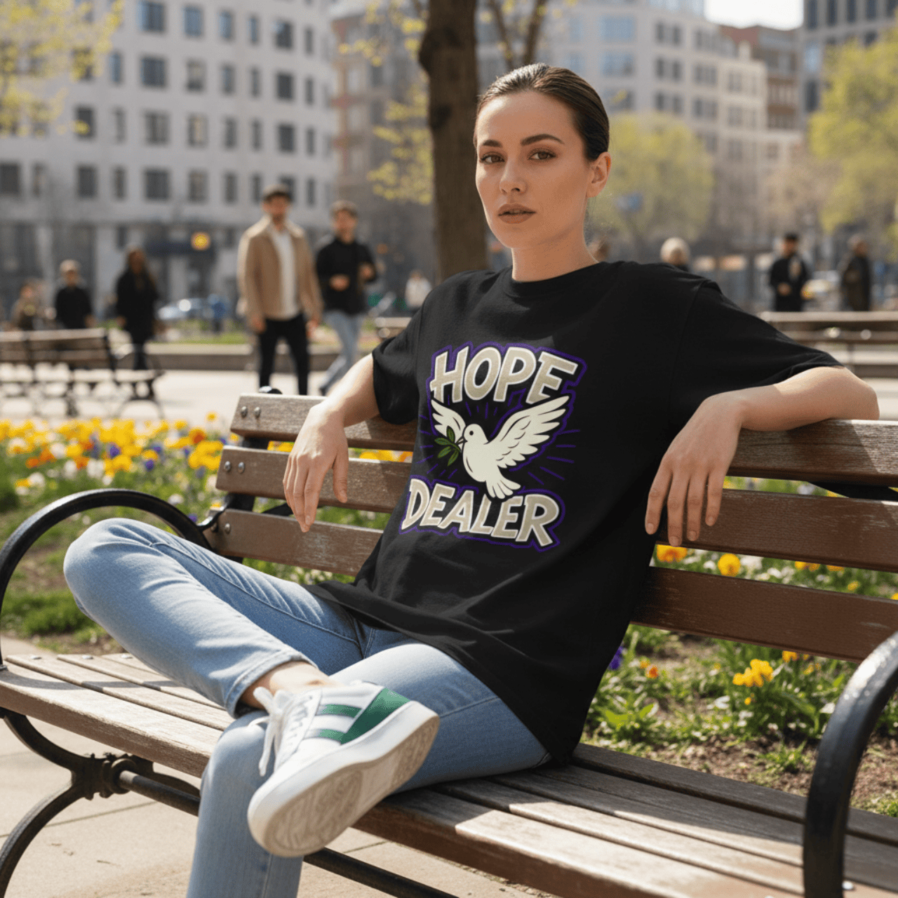 T-Shirt Hope Dealer | Witty Christian Dove T Shirt | Oversized Boxy Tee
