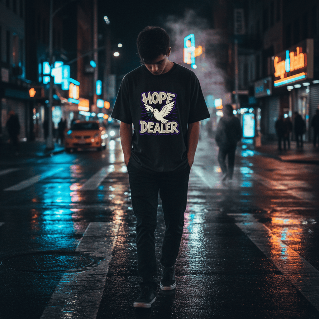T-Shirt Hope Dealer | Witty Christian Dove T Shirt | Oversized Boxy Tee