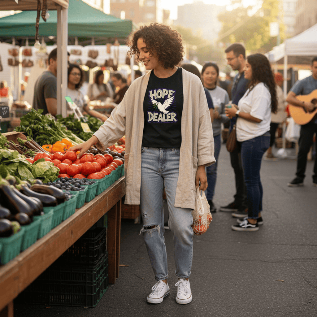 T-Shirt Hope Dealer | Witty Christian Dove T Shirt | Oversized Boxy Tee