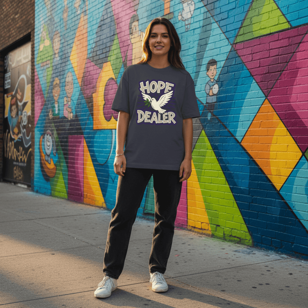 T-Shirt Hope Dealer | Witty Christian Dove T Shirt | Oversized Boxy Tee