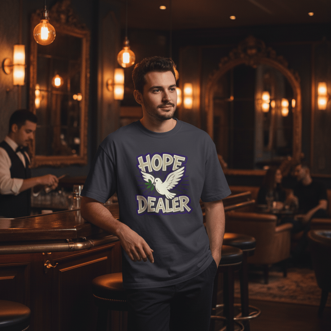 T-Shirt Hope Dealer | Witty Christian Dove T Shirt | Oversized Boxy Tee