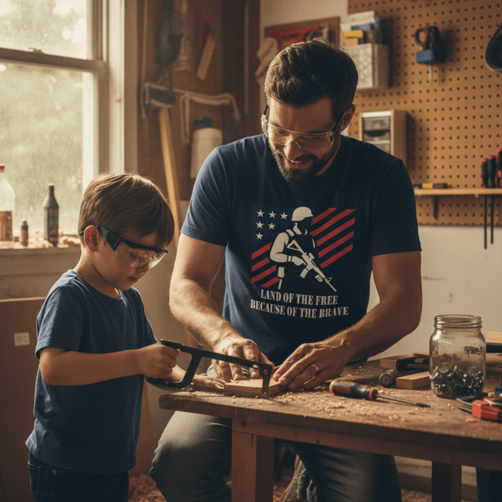 T-Shirt Land of the Free Because of the Brave | American Valor Edition | Graphic Tee