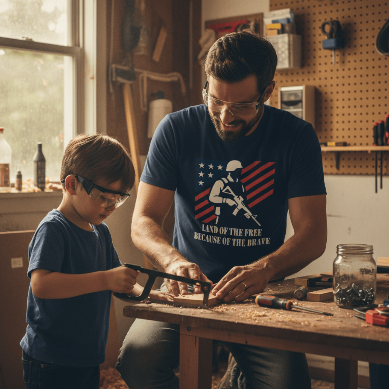 T-Shirt Land of the Free Because of the Brave | American Valor Edition | Graphic Tee