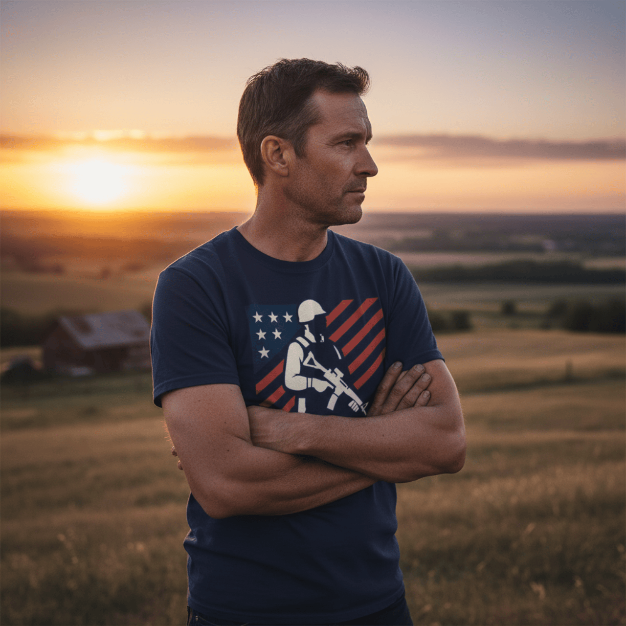T-Shirt Land of the Free Because of the Brave | American Valor Edition | Graphic Tee