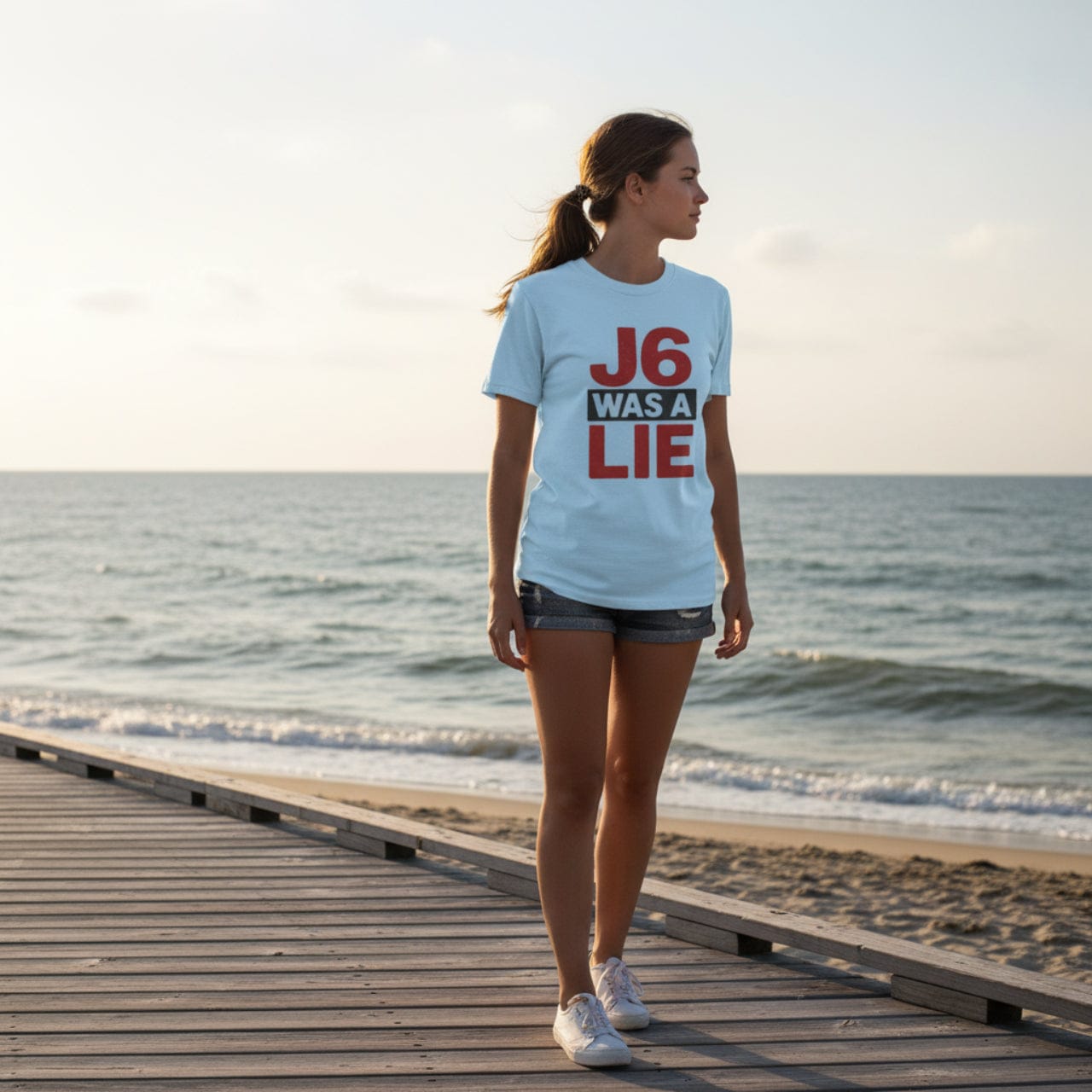 T-Shirt Light Blue / S J6 Was a Lie | January 6th Narrative Breaker | Premium Cotton Classic Tee