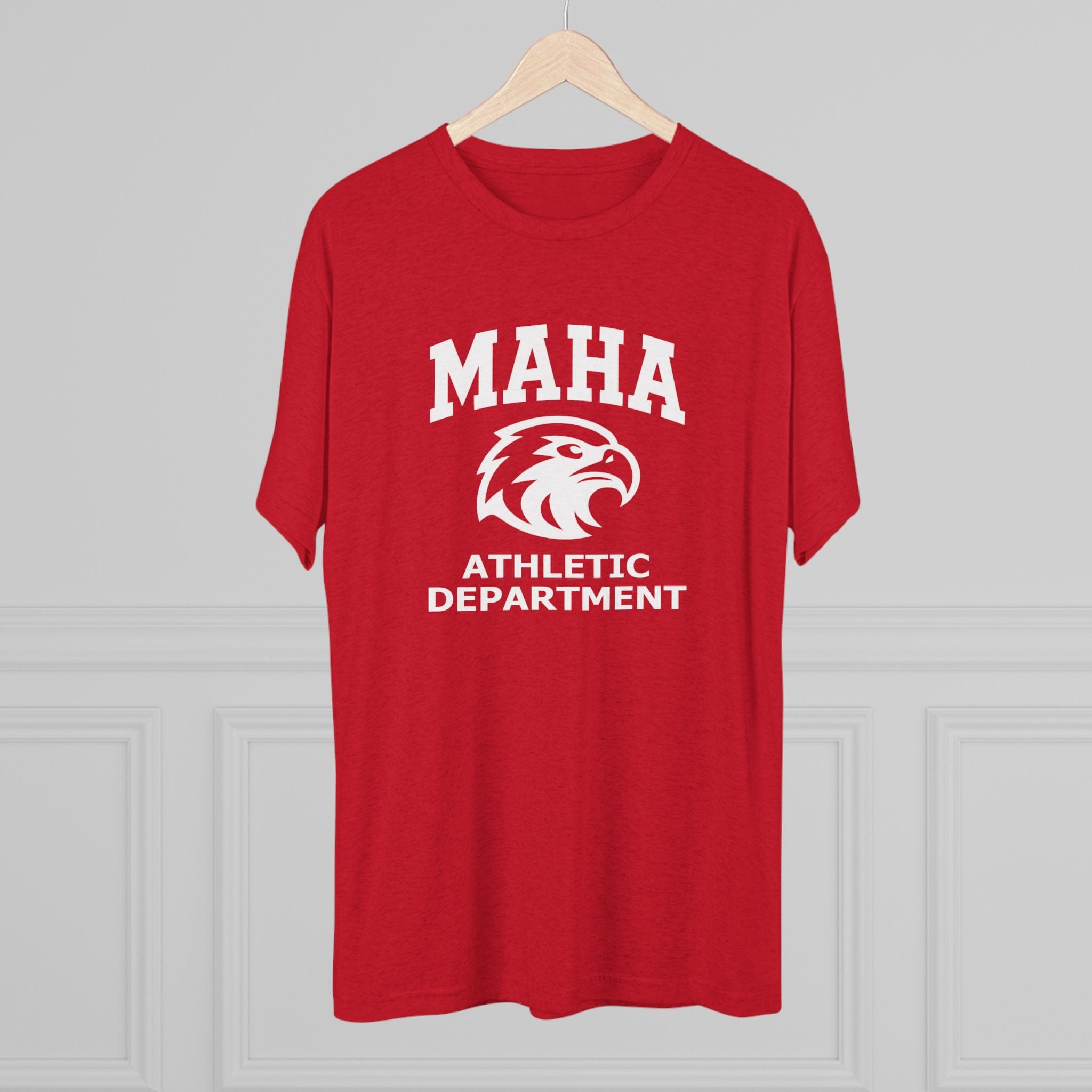 T-Shirt MAHA Athletic Department | Eagle Mascot Vintage Gym Uniform Inspired | Tri-Blend Performance Tee