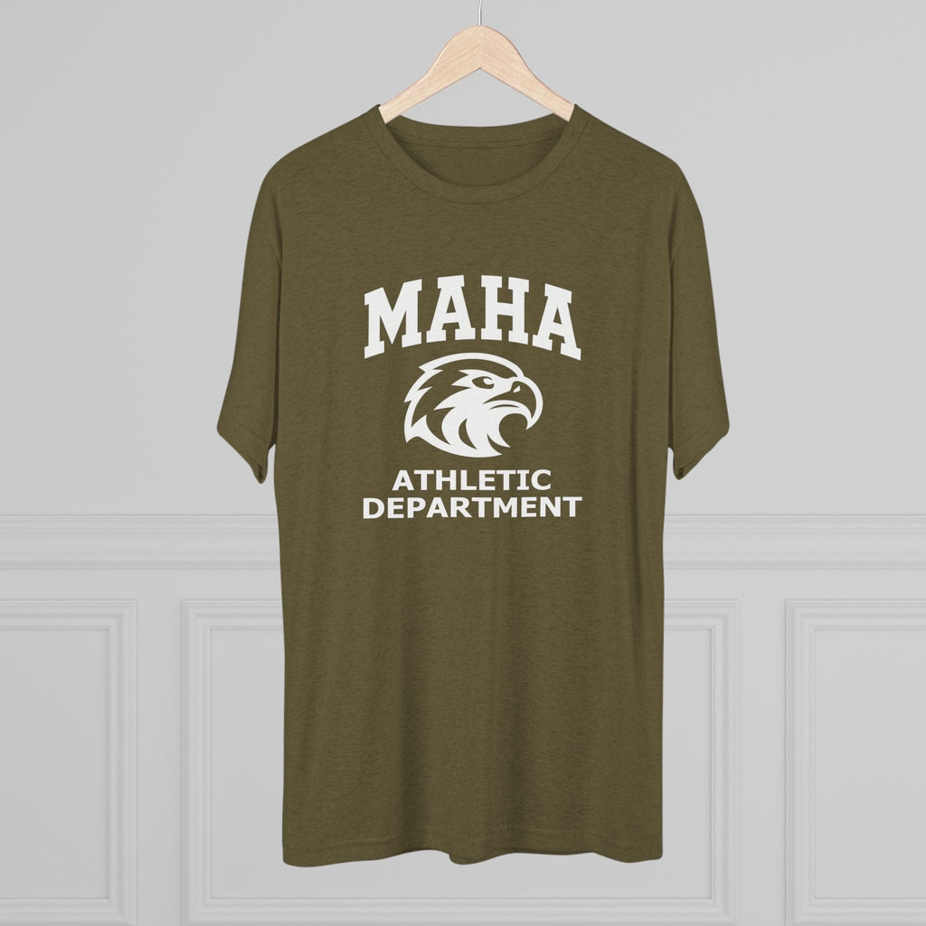 T-Shirt MAHA Athletic Department | Eagle Mascot Vintage Gym Uniform Inspired | Tri-Blend Performance Tee