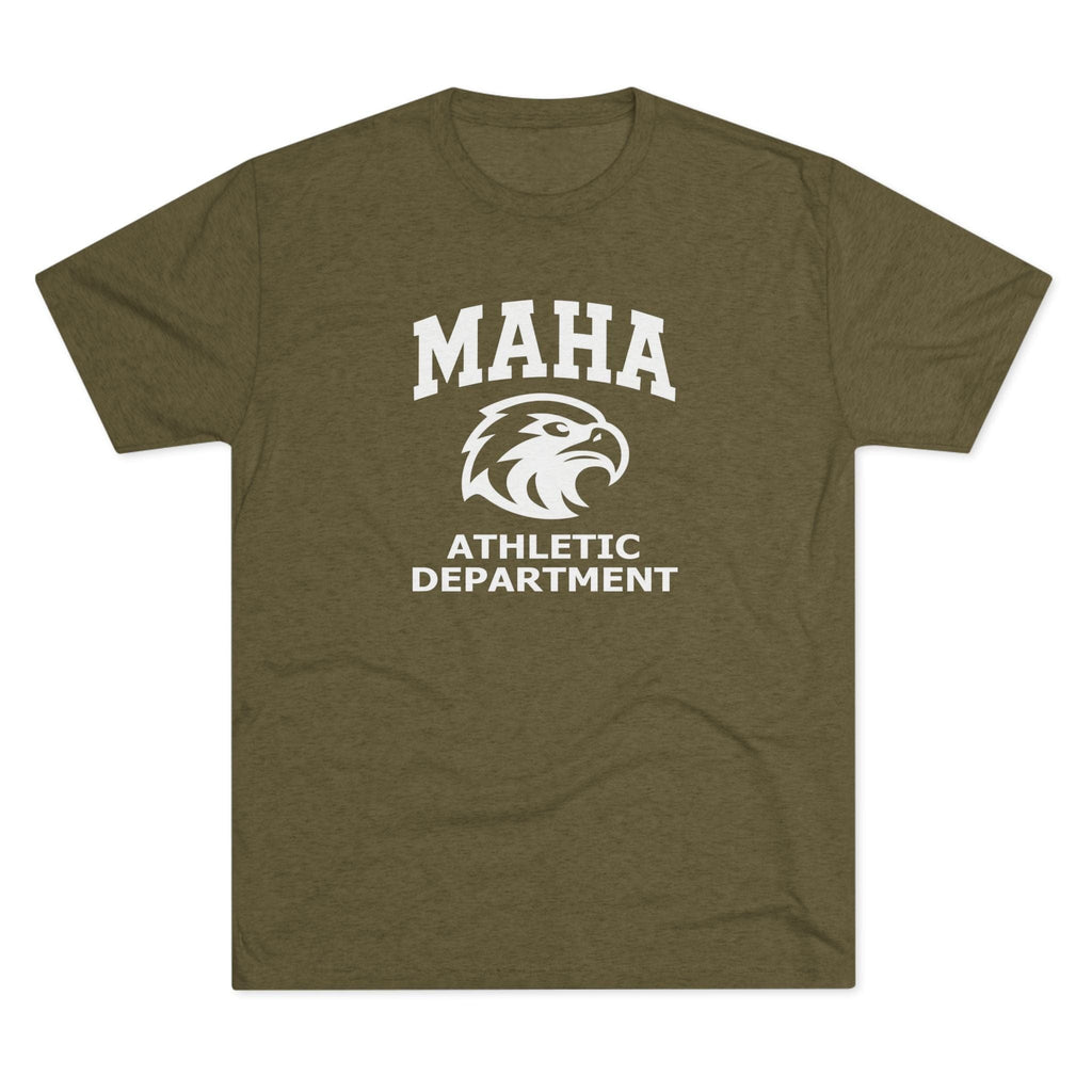 T-Shirt MAHA Athletic Department | Eagle Mascot Vintage Gym Uniform Inspired | Tri-Blend Performance Tee