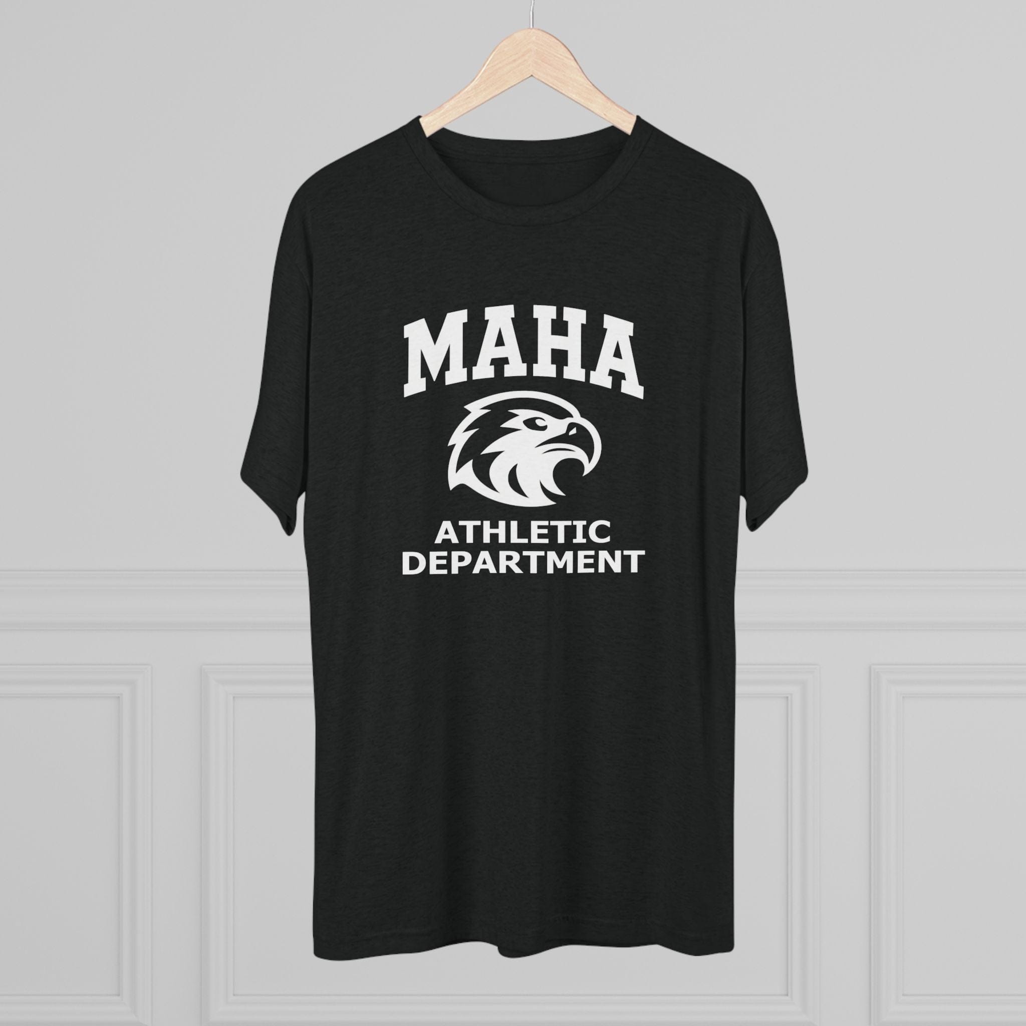 T-Shirt MAHA Athletic Department | Eagle Mascot Vintage Gym Uniform Inspired | Tri-Blend Performance Tee