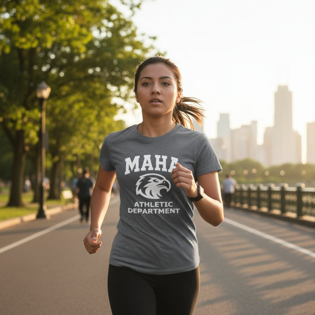 T-Shirt MAHA Athletic Department | Eagle Mascot Vintage Gym Uniform Inspired | Tri-Blend Performance Tee