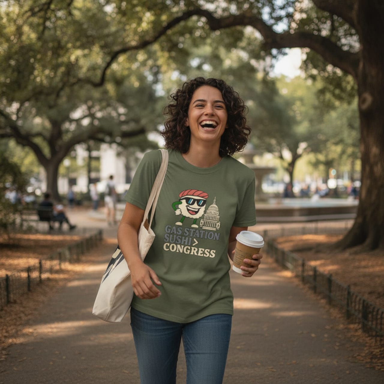 T-Shirt Military Green / S Gas Station Sushi > Congress — Funny Government Anti-Establishment Tee