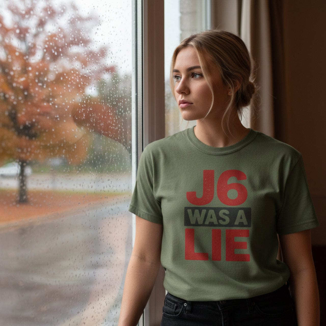 T-Shirt Military Green / S J6 Was a Lie | January 6th Narrative Breaker | Premium Cotton Classic Tee