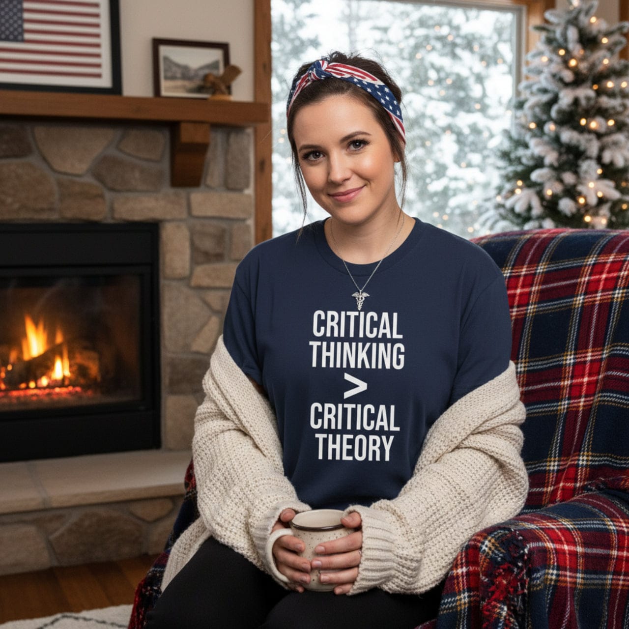 T-Shirt Navy / S Critical Thinking > Critical Theory | Bold Text | Oversized Boxy Premium Tee