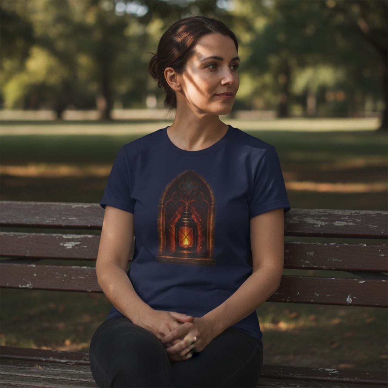 T-Shirt Navy / S Two If By Sea — Watchman's Lantern Tee