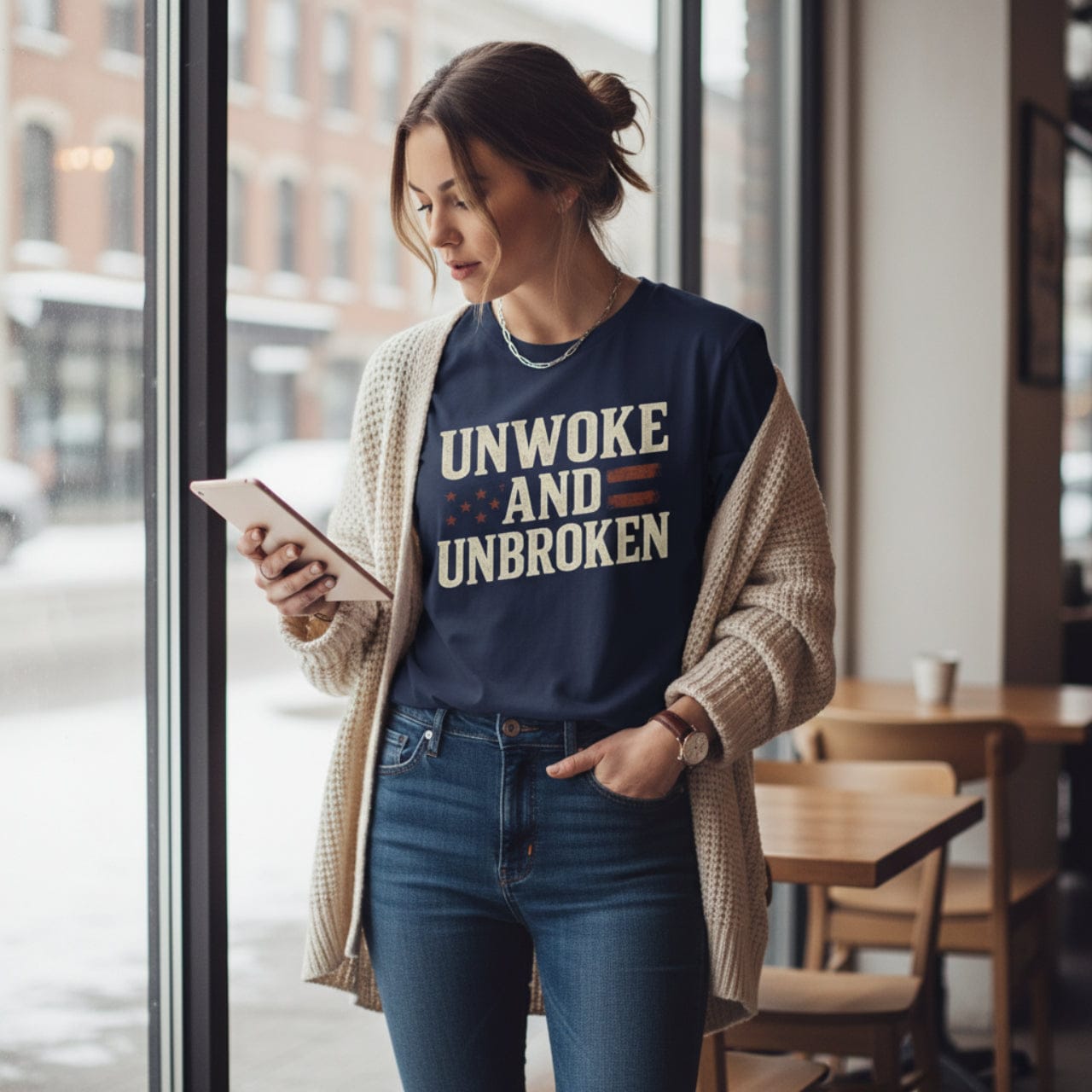 T-Shirt Navy / S Unwoke and Unbroken | Political Statement Wear | Premium Tee