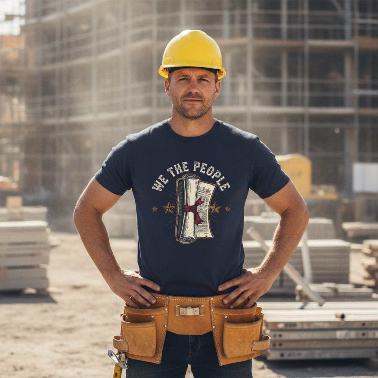 T-Shirt Navy / S We The People — Constitution 1776 Patriotic Tee