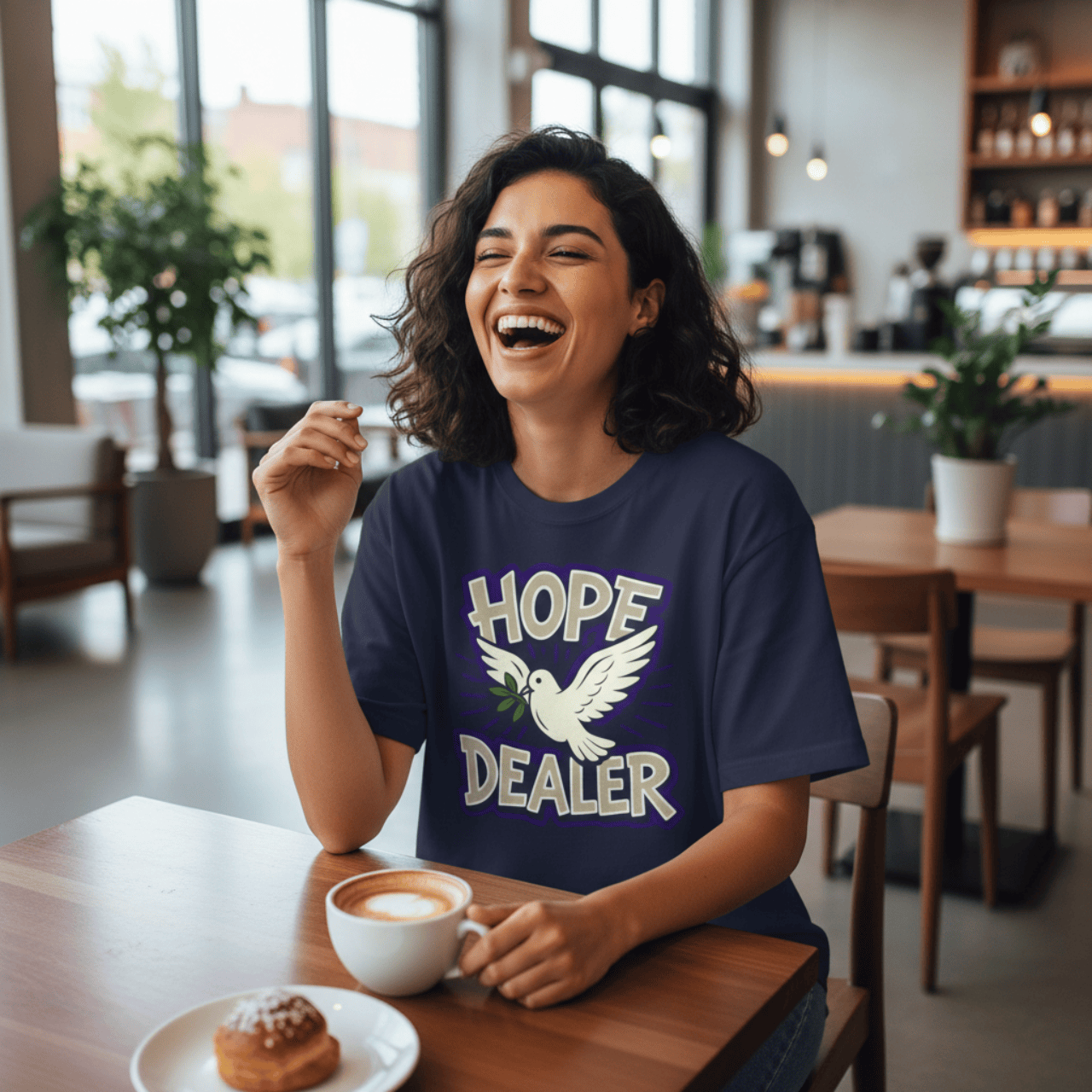 T-Shirt Navy / XS Hope Dealer | Witty Christian Dove T Shirt | Oversized Boxy Tee