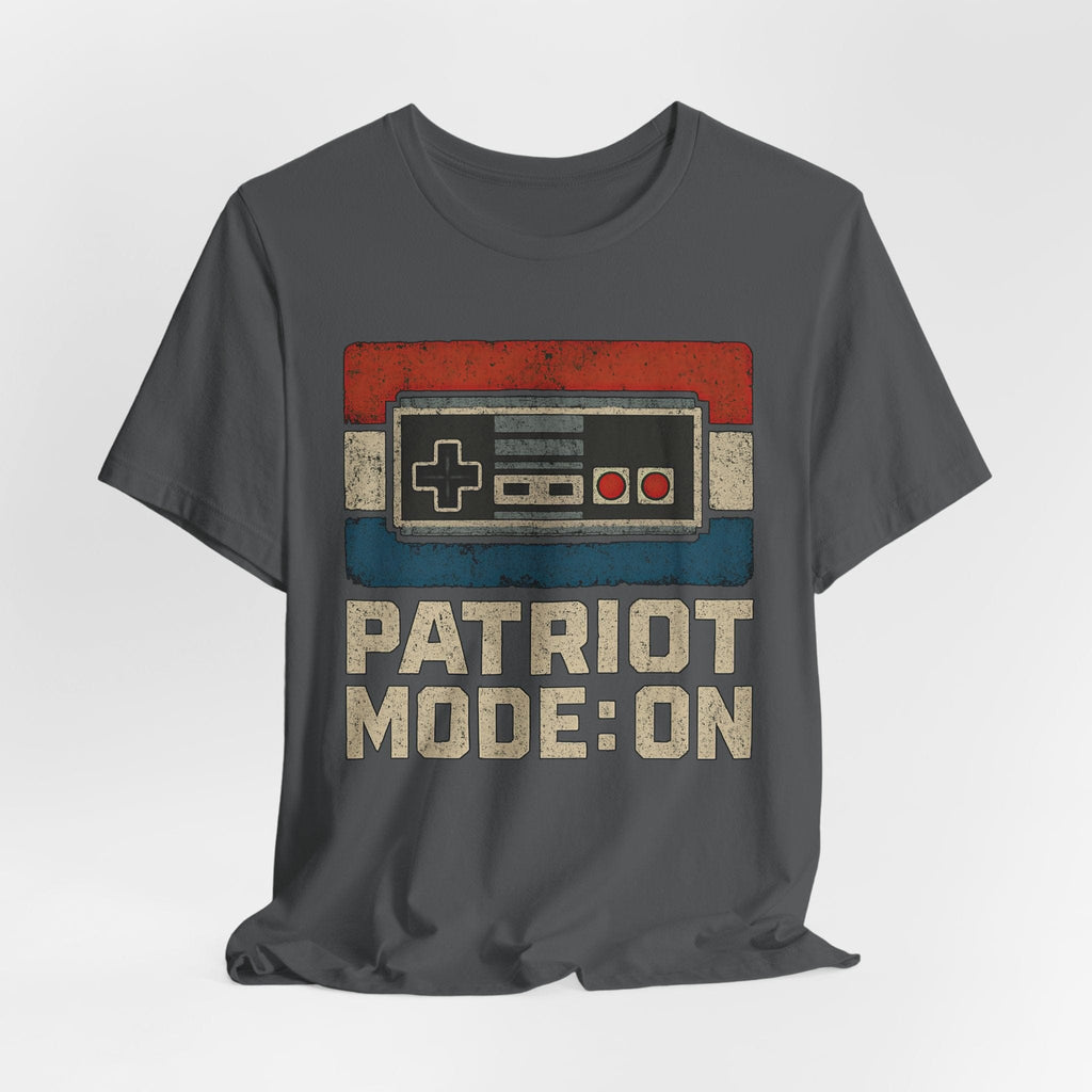 T-Shirt Patriot Mode On | Retro Game Controller (Vintage Gamer Style) | Graphic Tee