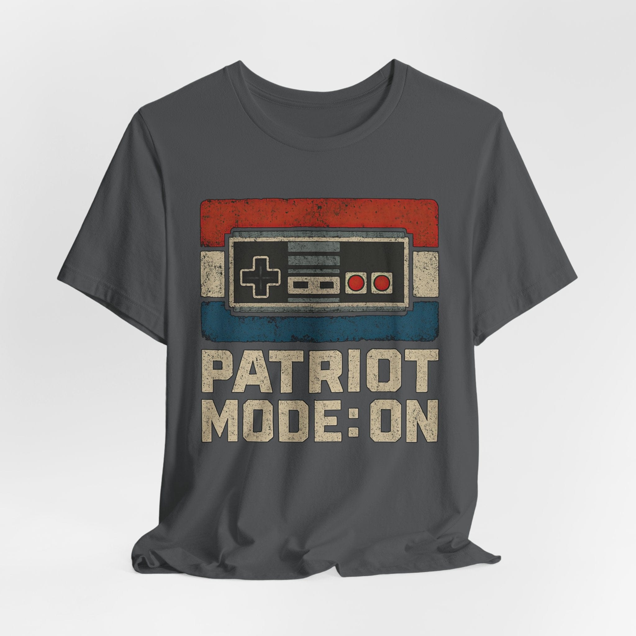 T-Shirt Patriot Mode On | Retro Game Controller (Vintage Gamer Style) | Graphic Tee