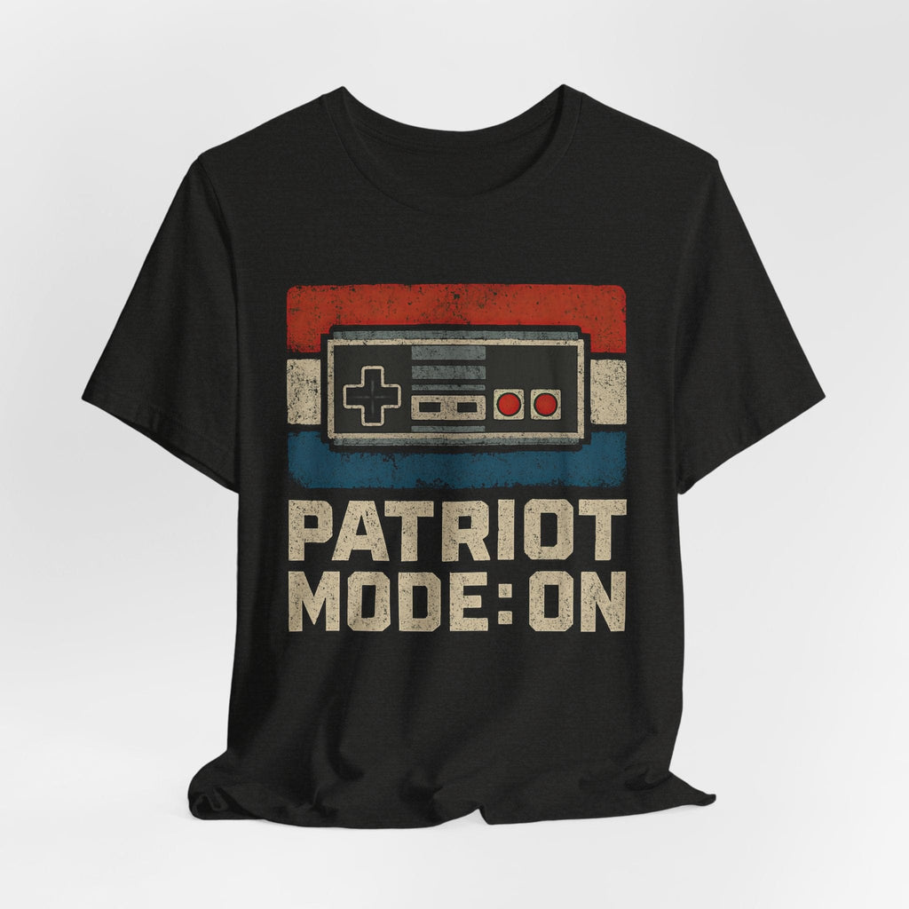 T-Shirt Patriot Mode On | Retro Game Controller (Vintage Gamer Style) | Graphic Tee