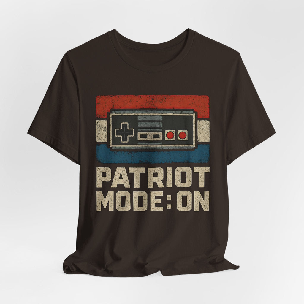 T-Shirt Patriot Mode On | Retro Game Controller (Vintage Gamer Style) | Graphic Tee