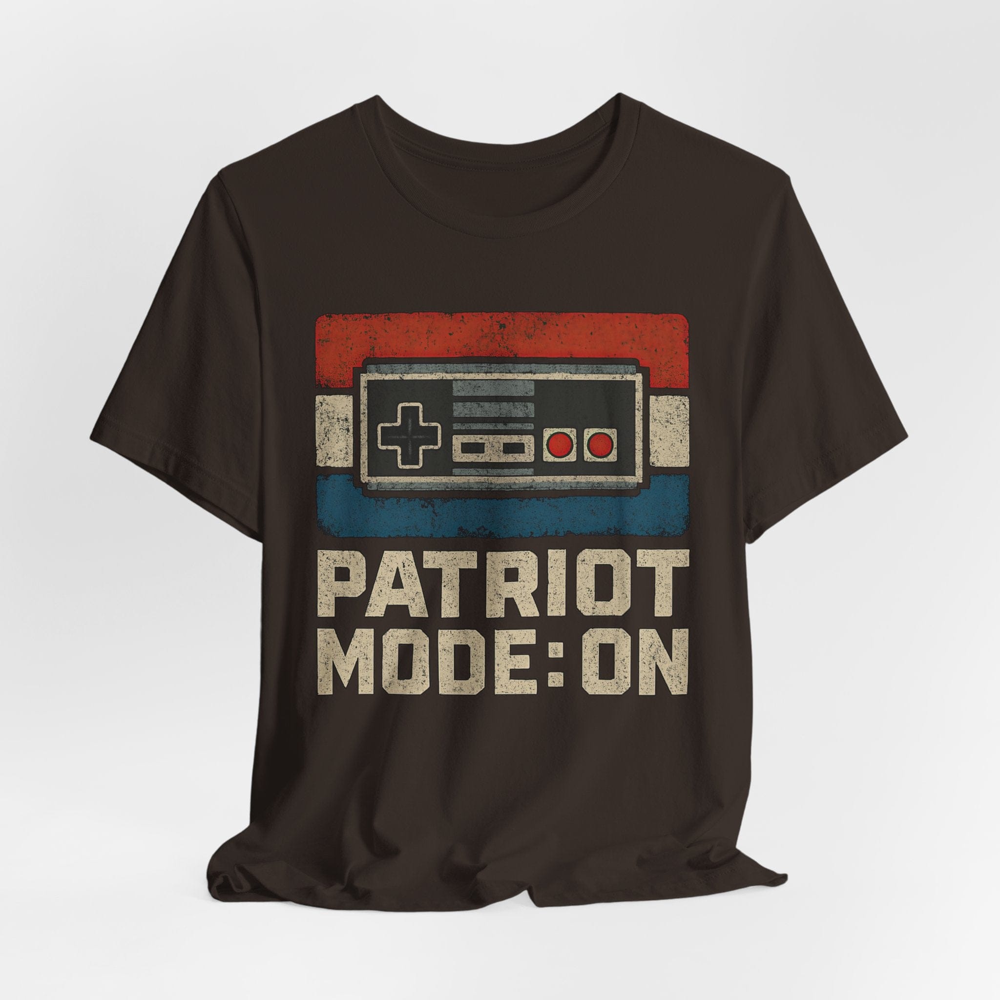 T-Shirt Patriot Mode On | Retro Game Controller (Vintage Gamer Style) | Graphic Tee