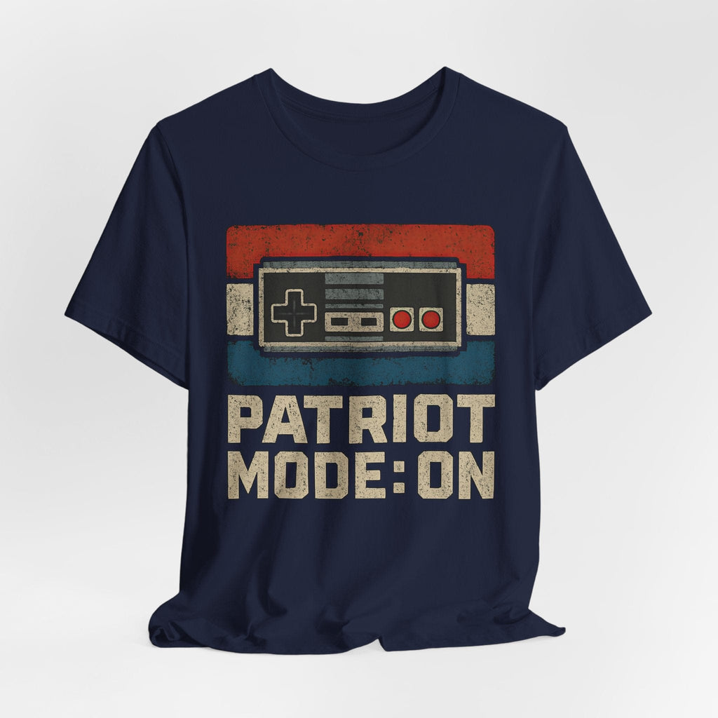 T-Shirt Patriot Mode On | Retro Game Controller (Vintage Gamer Style) | Graphic Tee