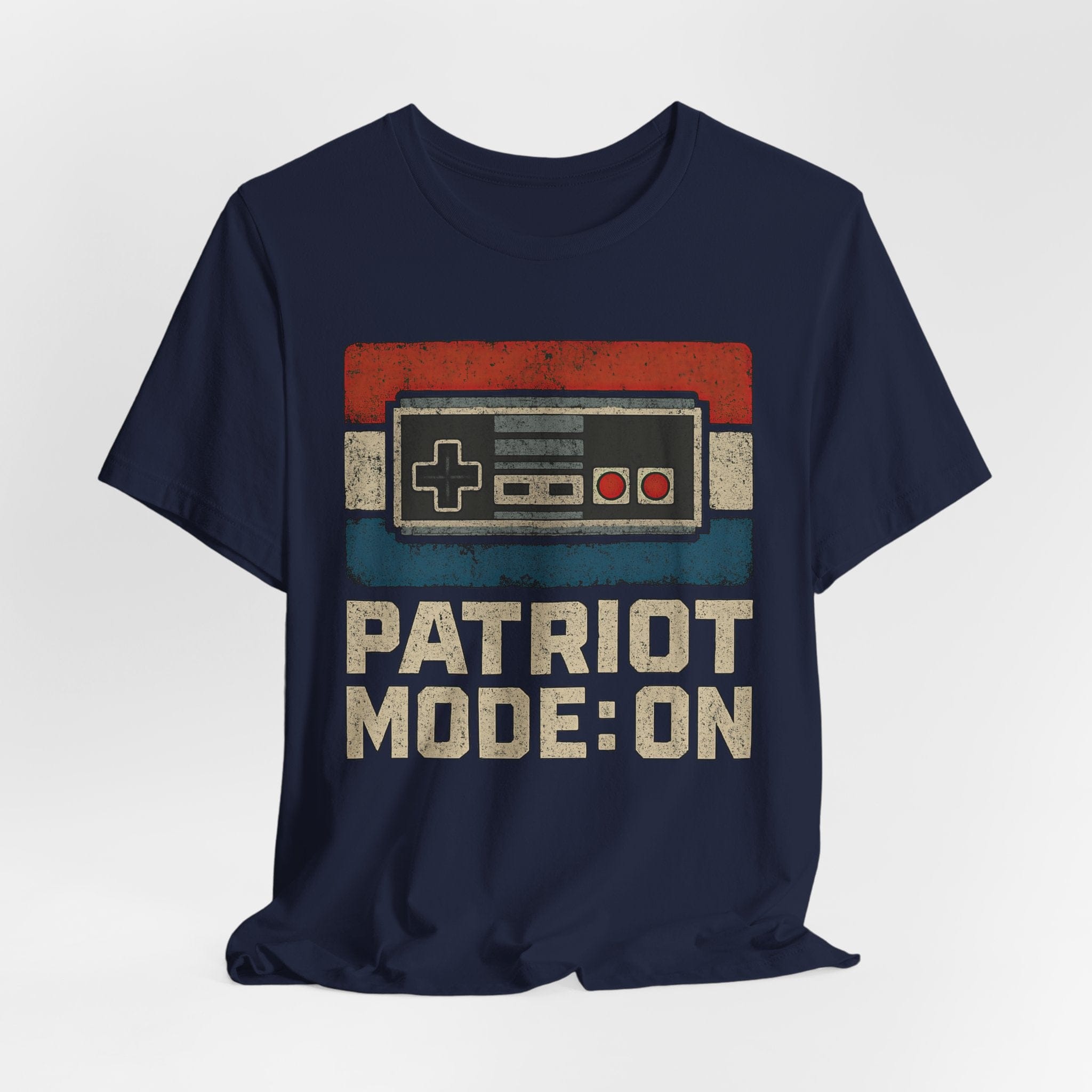 T-Shirt Patriot Mode On | Retro Game Controller (Vintage Gamer Style) | Graphic Tee