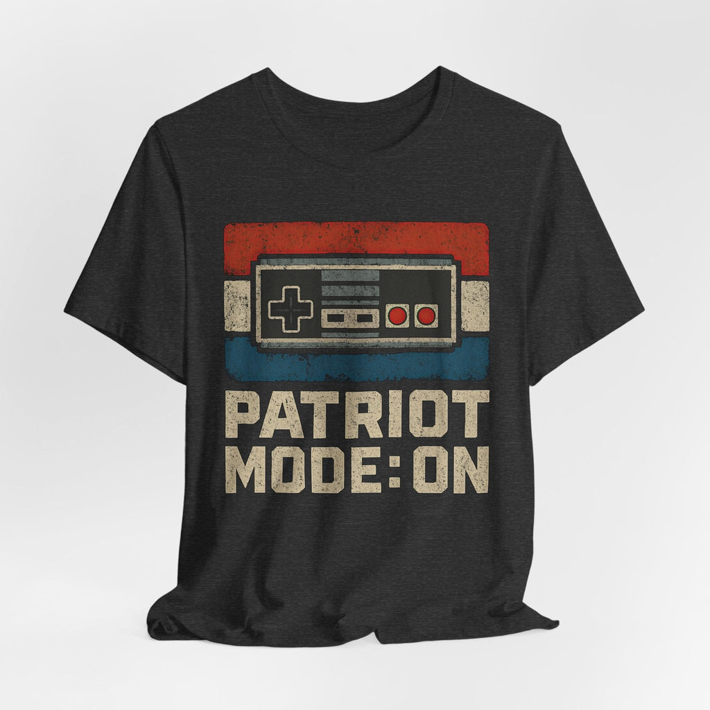 T-Shirt Patriot Mode On | Retro Game Controller (Vintage Gamer Style) | Graphic Tee