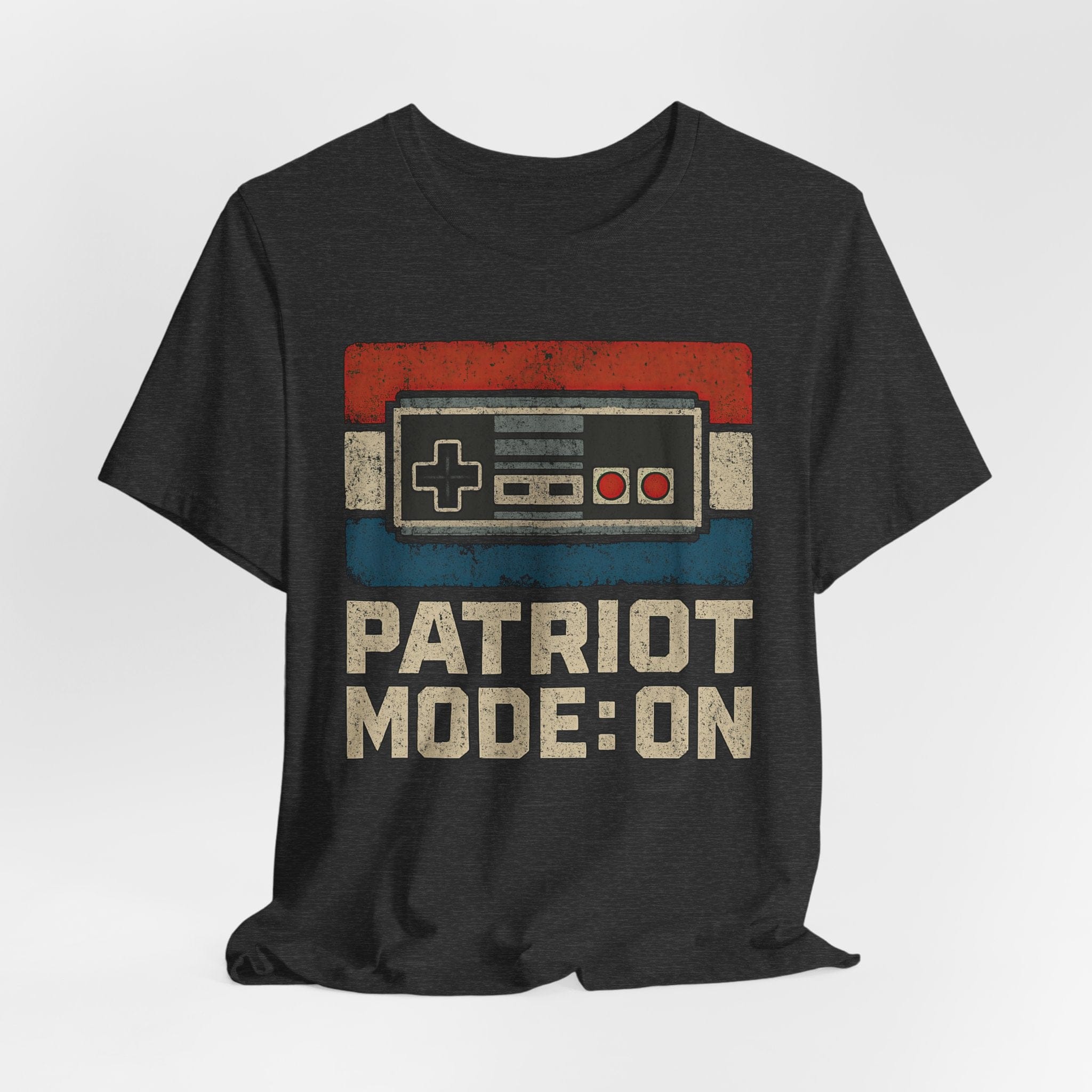 T-Shirt Patriot Mode On | Retro Game Controller (Vintage Gamer Style) | Graphic Tee