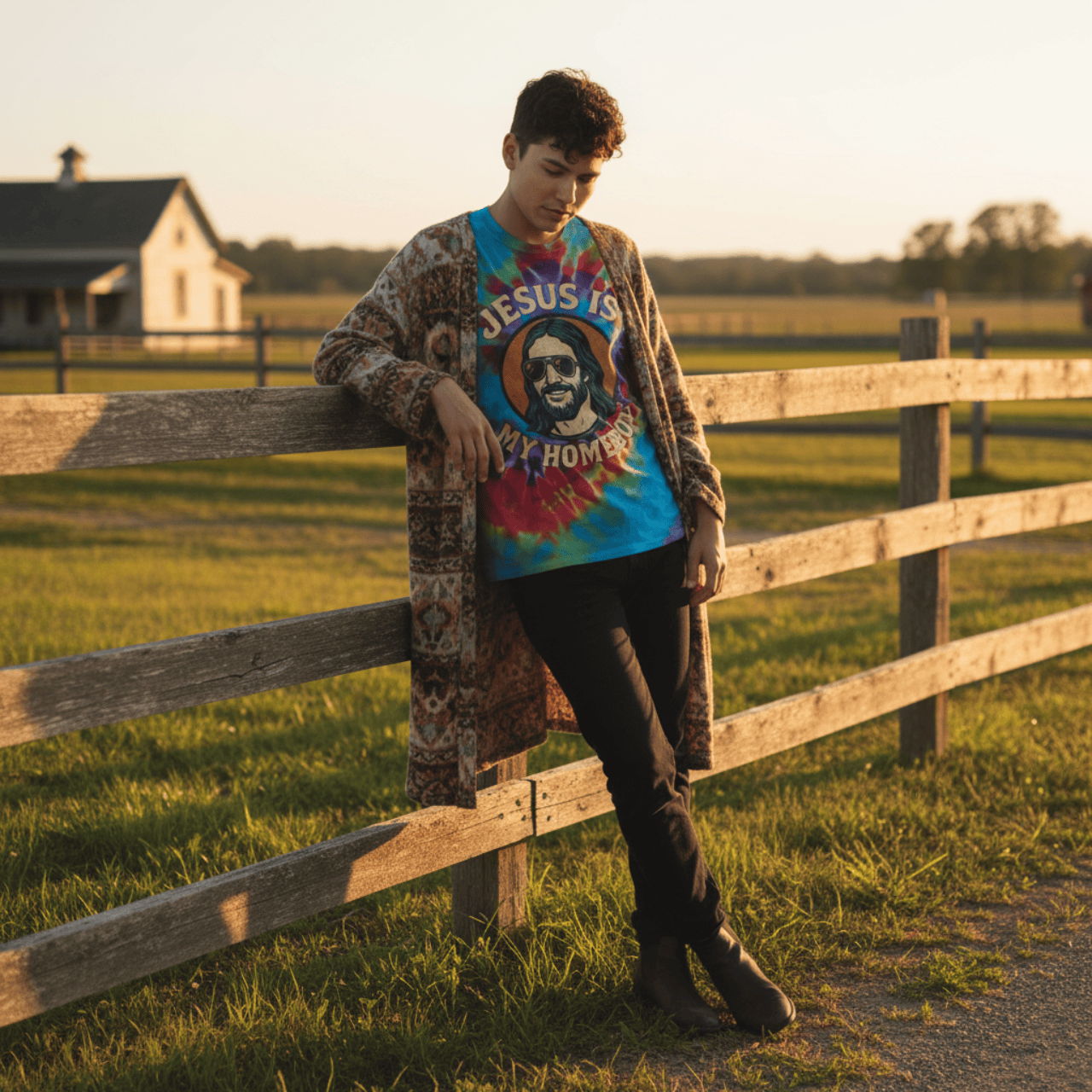 T-Shirt S / Festival Jesus is My Homeboy | Tie-Dye T Shirt | Graphic Tee