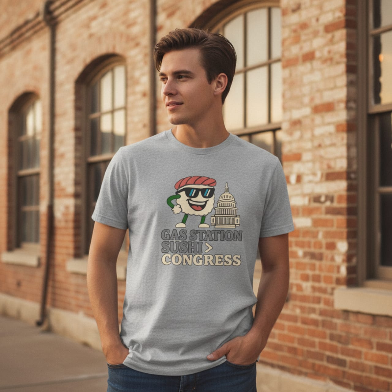 T-Shirt Sport Grey / S Gas Station Sushi > Congress — Funny Government Anti-Establishment Tee