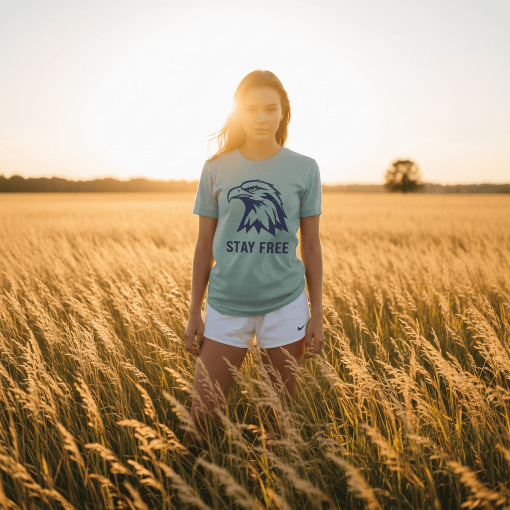 T-Shirt Stay Free | Navy Blue Eagle | Graphic Tee