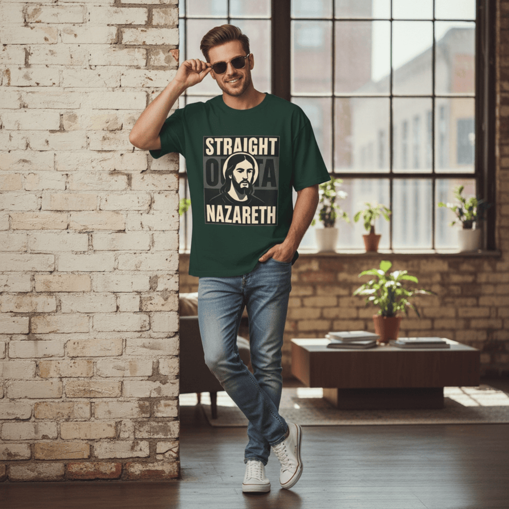 T-Shirt Straight Outta Nazareth | Witty Jesus T Shirt | Oversized Boxy Tee