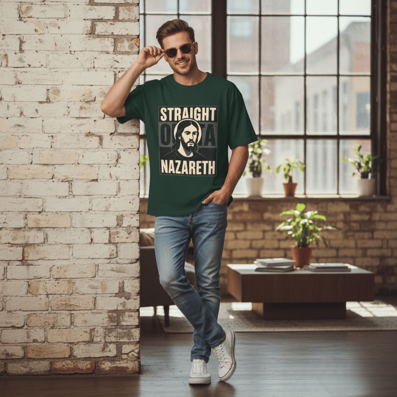 T-Shirt Straight Outta Nazareth | Witty Jesus T Shirt | Oversized Boxy Tee