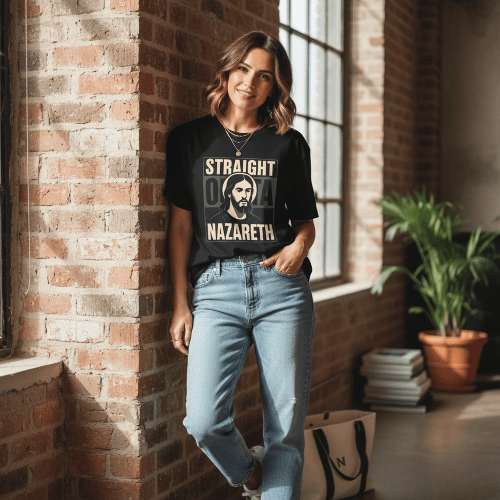 T-Shirt Straight Outta Nazareth | Witty Jesus T Shirt | Oversized Boxy Tee