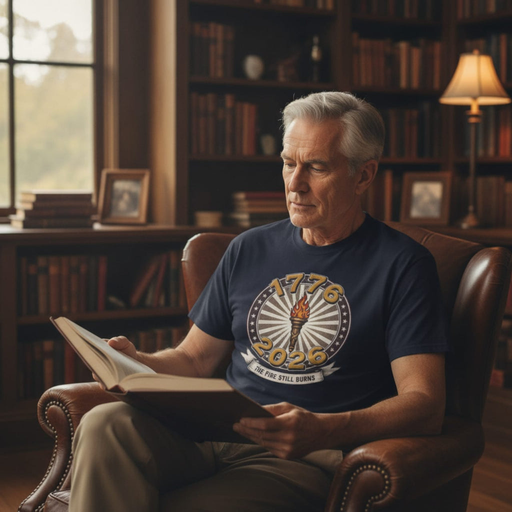 T-Shirt The Fire Still Burns — 1776–2026 Liberty Torch Tee