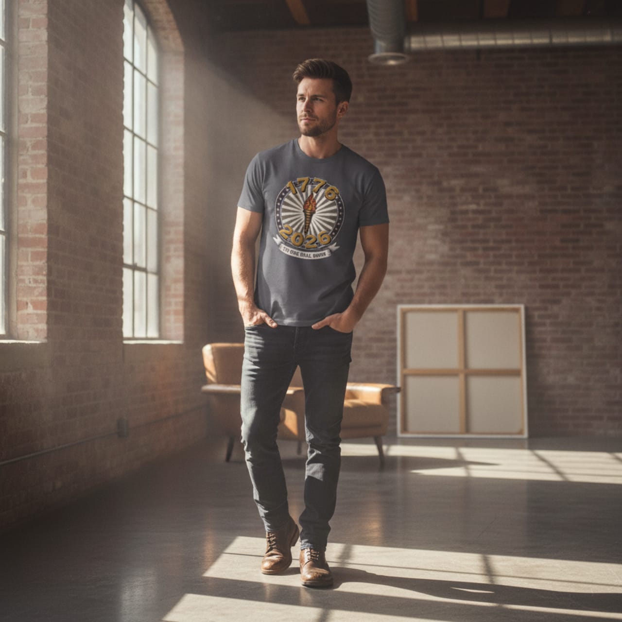 T-Shirt The Fire Still Burns — 1776–2026 Liberty Torch Tee