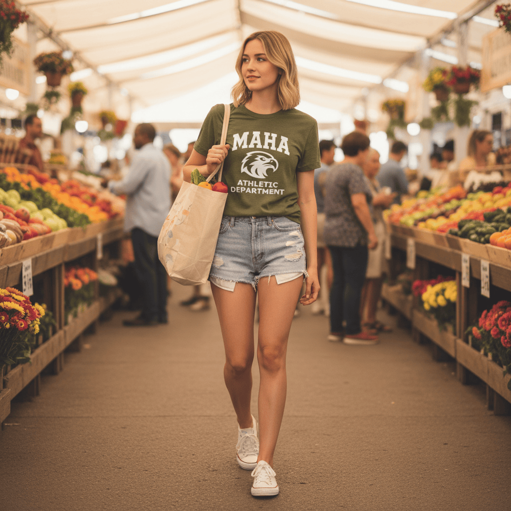 T-Shirt Tri-Blend Military Green / S MAHA Athletic Department | Eagle Mascot Vintage Gym Uniform Inspired | Tri-Blend Performance Tee