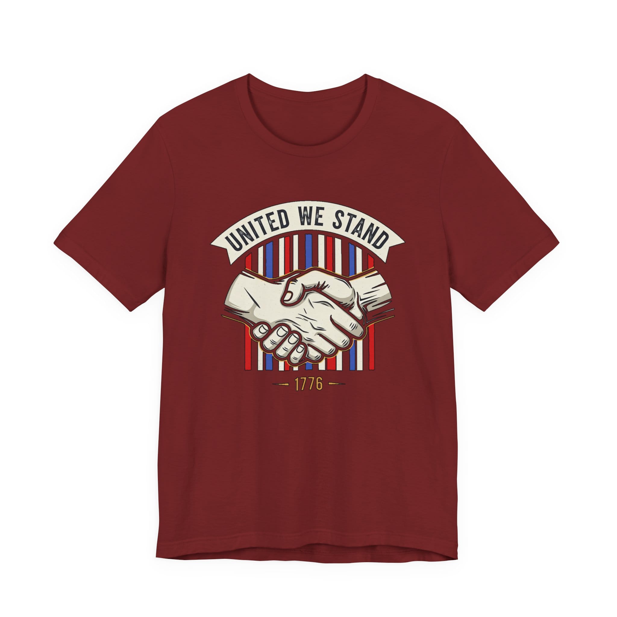 T-Shirt United We Stand 1776 — Patriotic American Handshake Tee