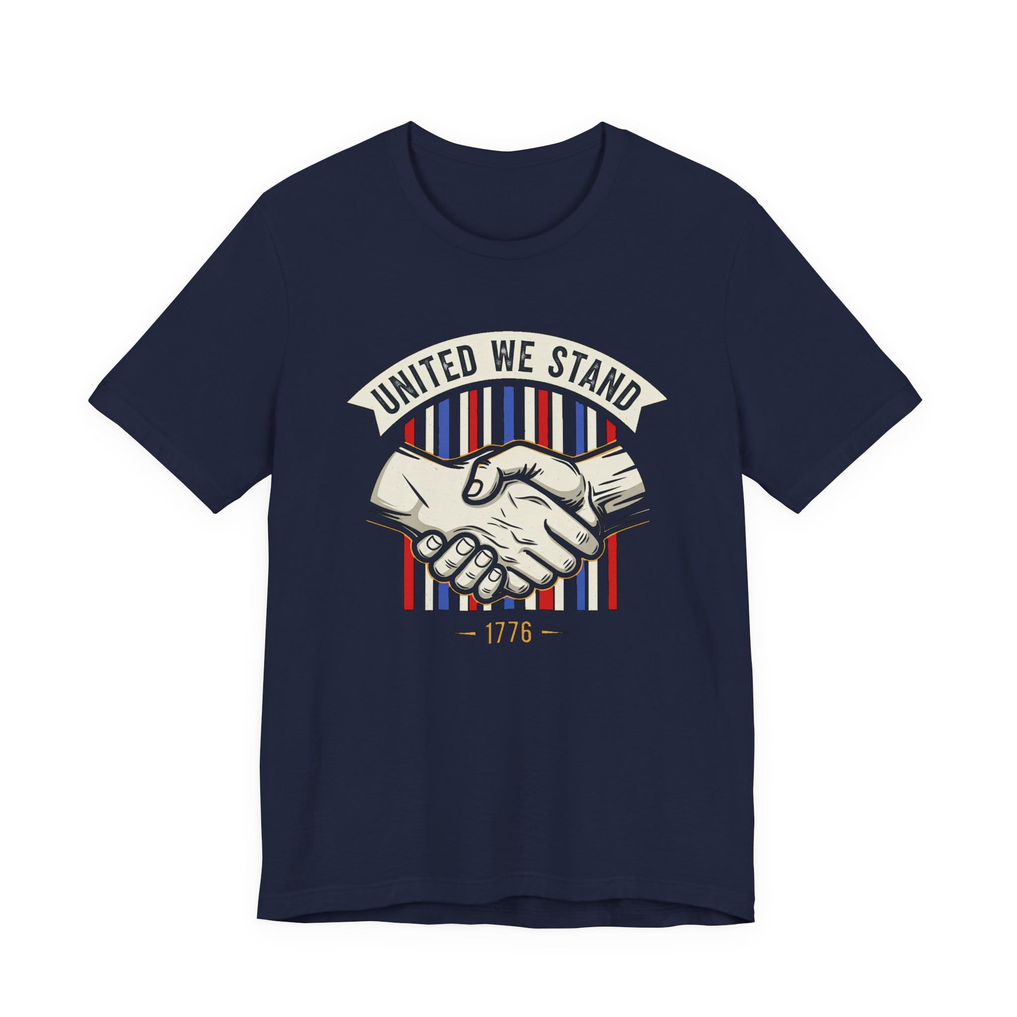 T-Shirt United We Stand 1776 — Patriotic American Handshake Tee
