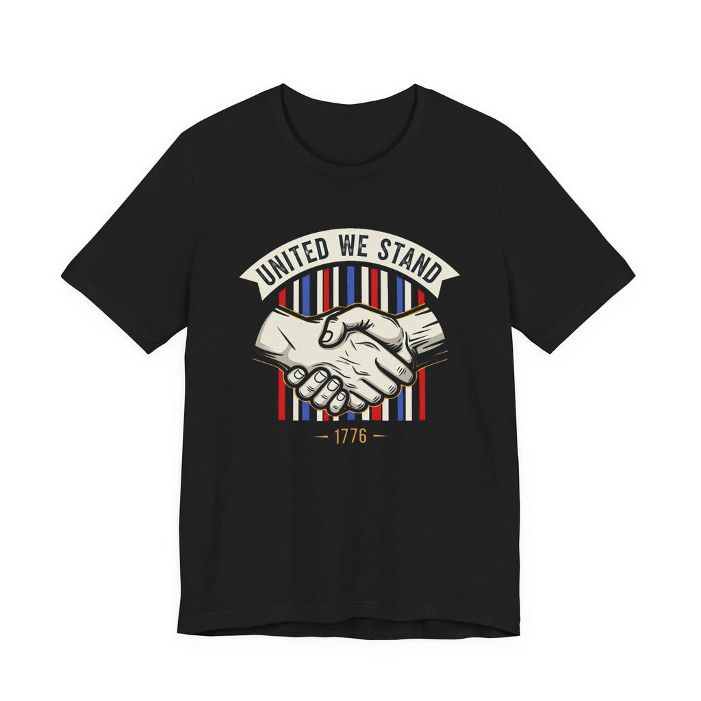 T-Shirt United We Stand 1776 — Patriotic American Handshake Tee