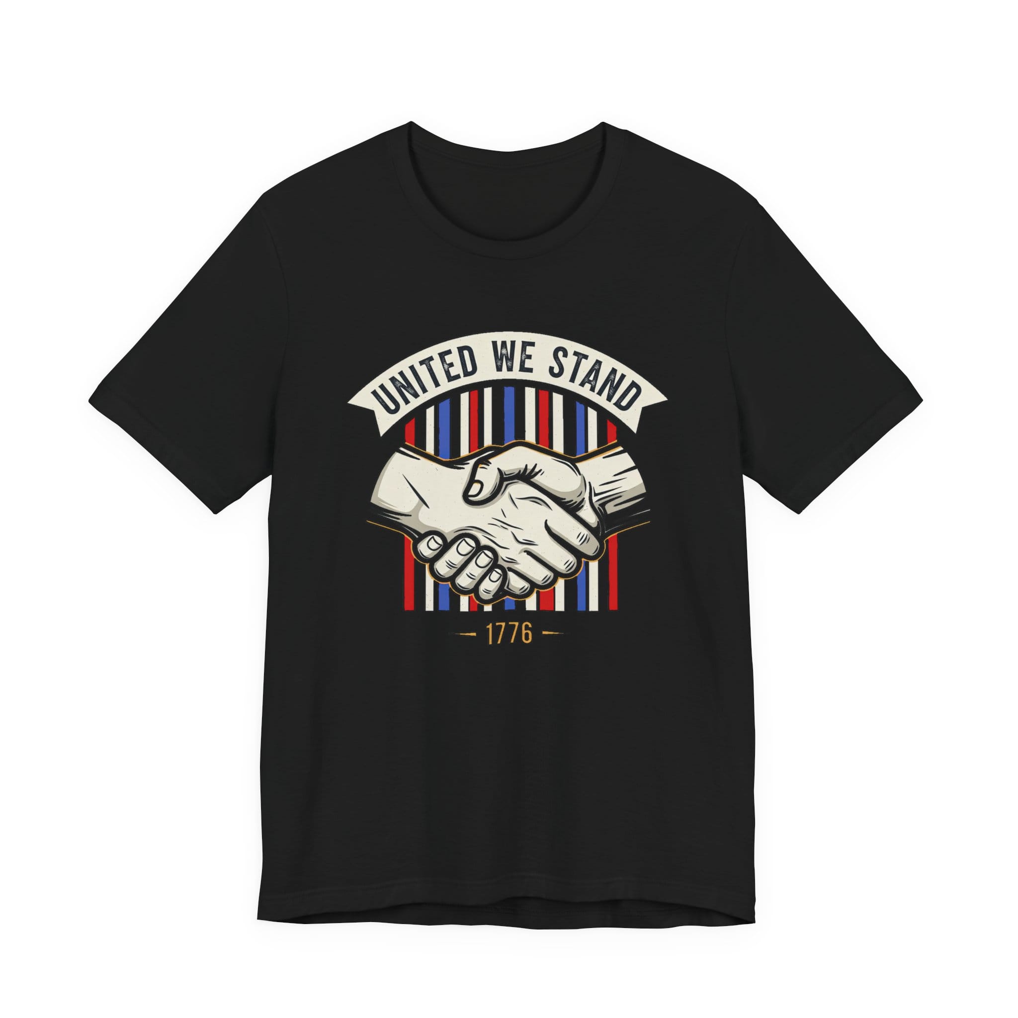 T-Shirt United We Stand 1776 — Patriotic American Handshake Tee